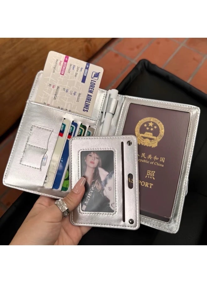 RFID Blocking Passport Holder Waterproof Travel Document Organizer Large Capacity Anti-Theft Passport Wallet Card Slot Pouch for Travel - Image 2