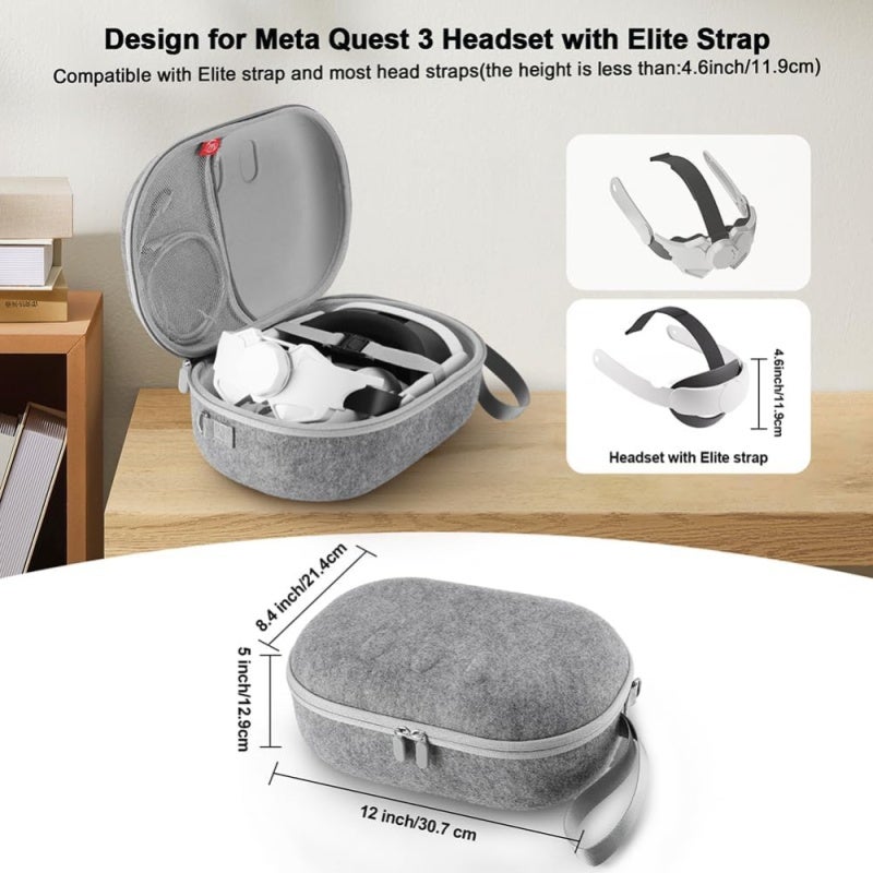 MetaGuard Premium VR Travel Case for Quest 3 & Accessories, Gray - Image 5