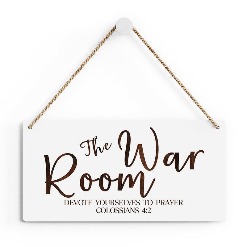SENJIAN Rustic War Room Decor Christian Decor Bible Verse Wood Decor Sign Regalos Cristianos Para Mujer Scripture Printed Wood Sign Wall Art Religious Gifts Faith Based Gifts - Image 1