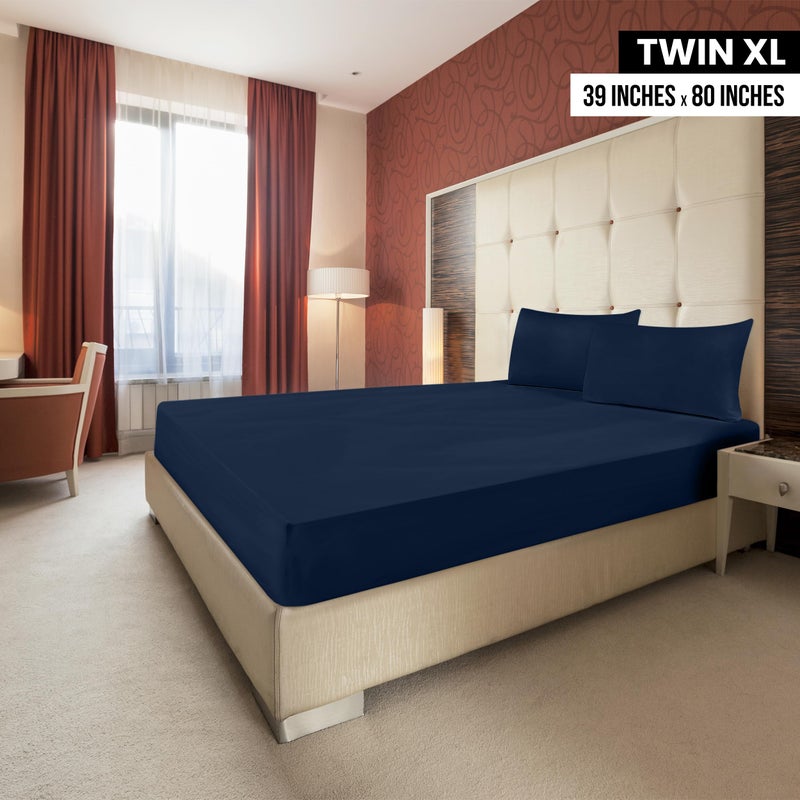 Utopia Bedding Twin XL Fitted Sheets - Bulk Pack of 2 Bottom Sheets - Soft Brushed Microfiber - Deep Pockets - Shrinkage & Fade Resistant - Easy Care (Twin XL  Navy) - Image 2