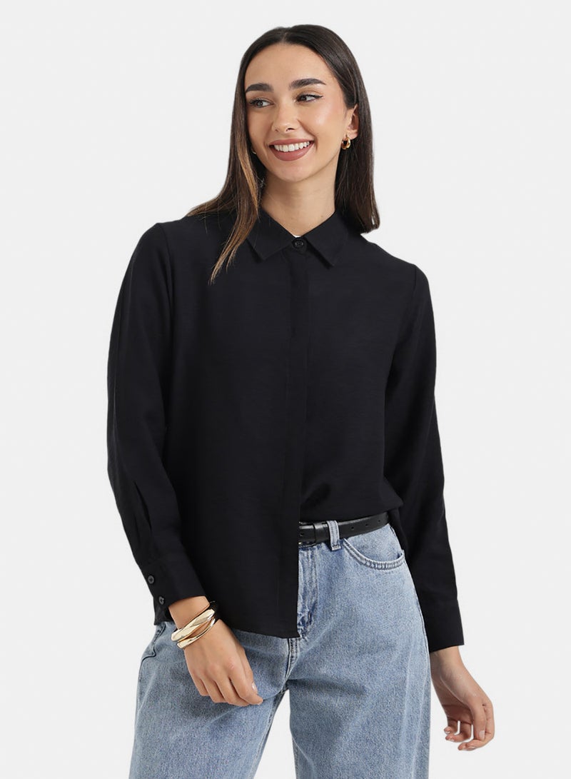 Carina Hidden Placket Lounge Shirt - Image 1