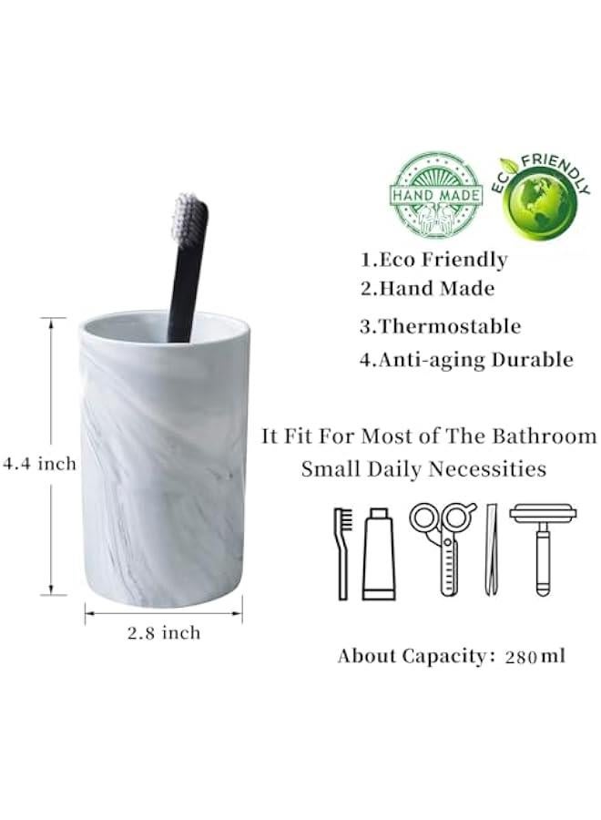 كوب سيراميك رمادي ريفي لتفريش الفم وحامل فرشاة الأسنان ومعجون الأسنان سعة 280 مل، أكواب شرب الحليب البورسلين للاحتفال ب - Image 2