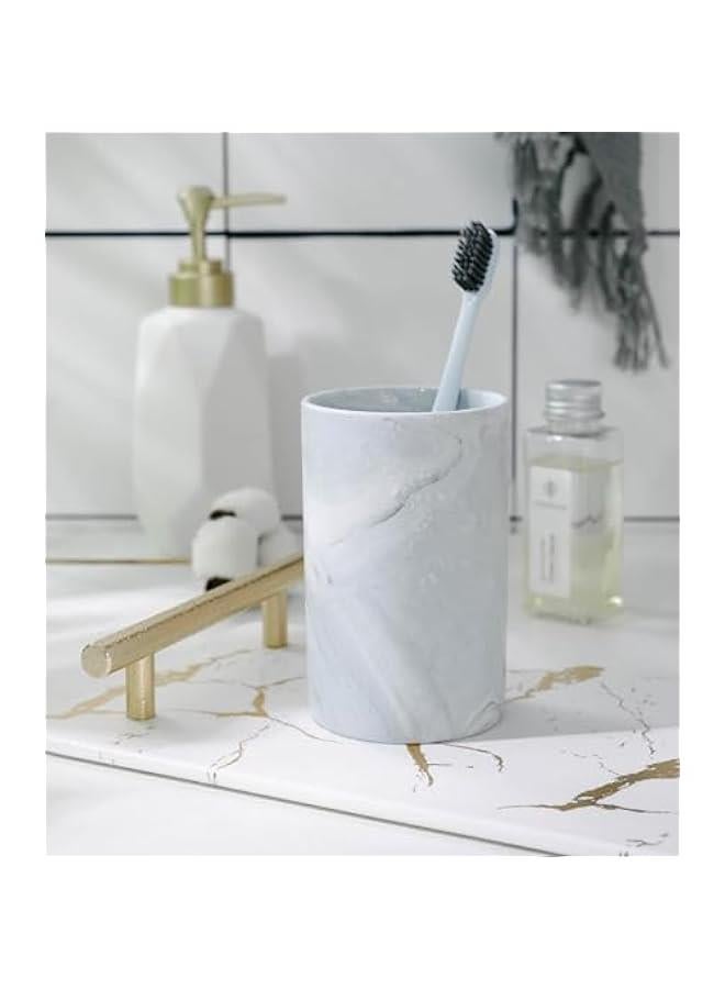 كوب سيراميك رمادي ريفي لتفريش الفم وحامل فرشاة الأسنان ومعجون الأسنان سعة 280 مل، أكواب شرب الحليب البورسلين للاحتفال ب - Image 3