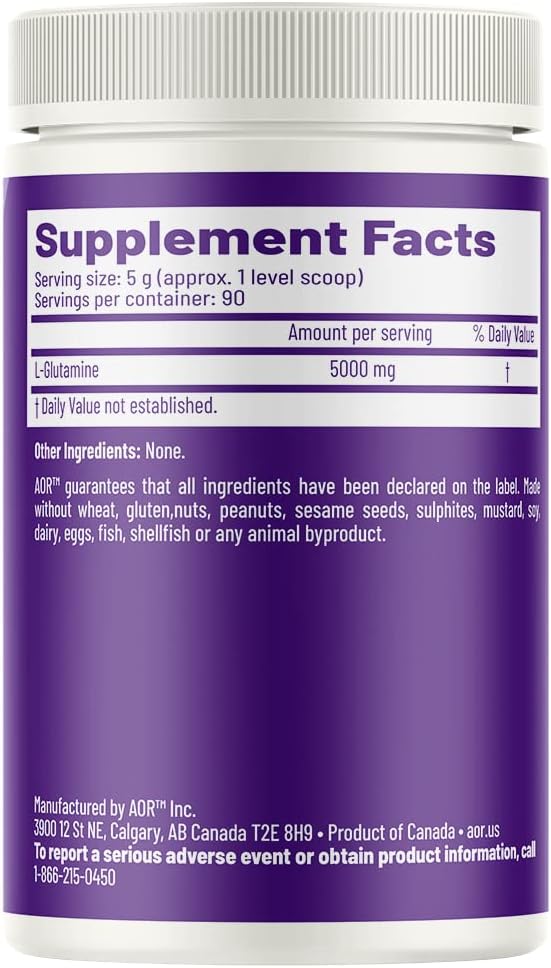 AOR LGlutamine Powder 450g Supports Immunity and Gut Health Dietary Supplement 90 Servings - Image 2