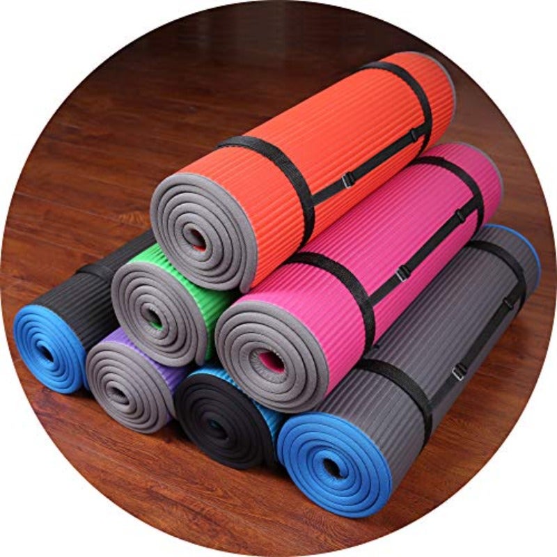 بالانس فورم جميع الأغراض بطبقة سميكة عالية الكثافة مقاومة للانزلاق حصيرة رياضة اليوغا والبيلاتس مع حزام حمل، بطول 72 بوصة وعرض 24 بوصة وسمك 2.5 بوصة - Image 3