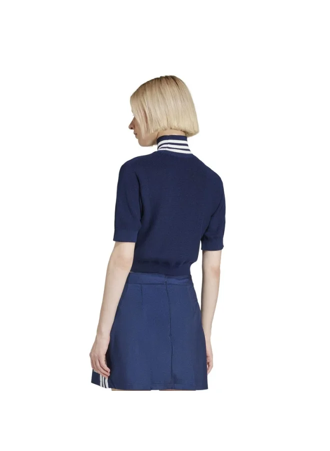 adidas Originals adidas CROP TURTLENECK Blue Originals Women TOPS