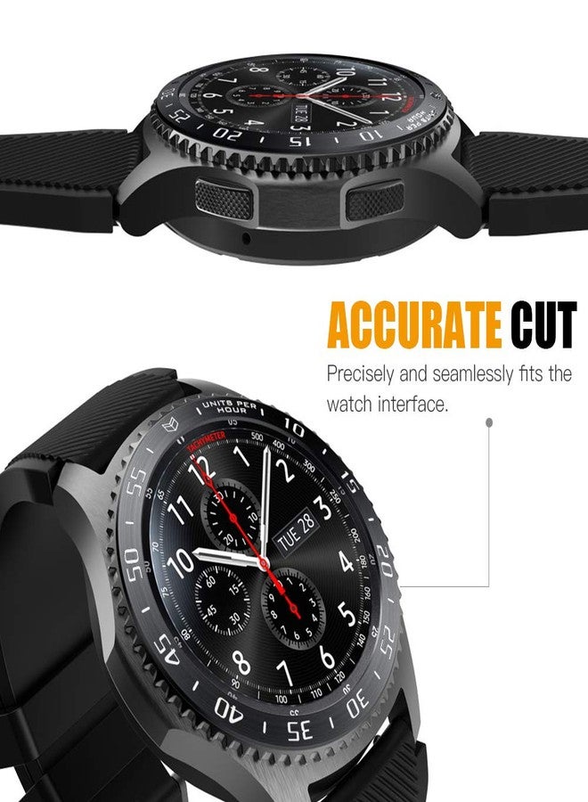 MoKo Bezel Ring Compatible with Samsung Gear S3/Galaxy Watch 46 mm, Smartwatch Bezel Ring Adhesive Cover Scratch-Resistant Stainless Steel Protection for Samsung Gear S3/Galaxy Watch 46 mm - Black - Image 4