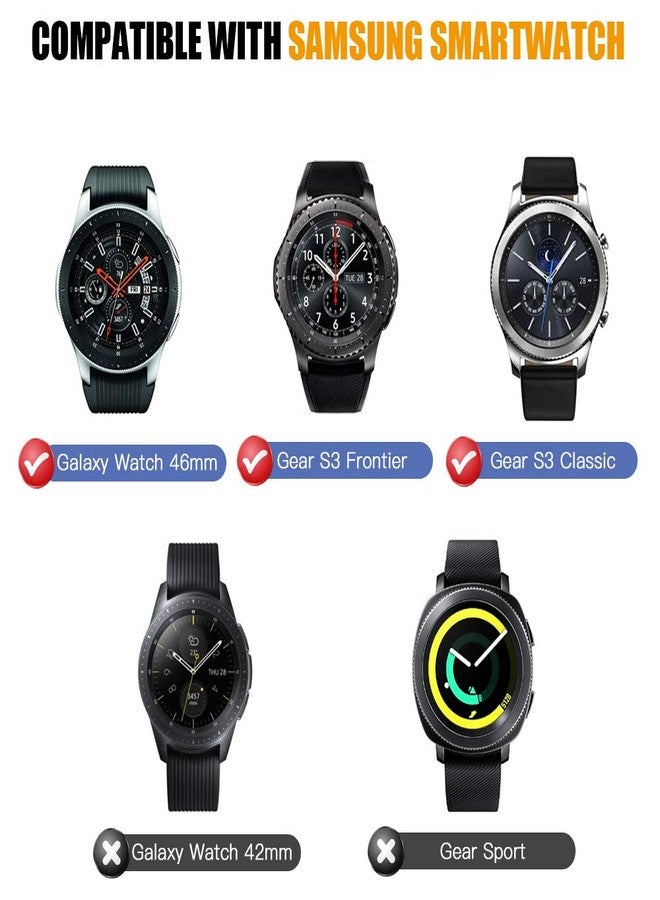 MoKo Bezel Ring Compatible with Samsung Gear S3/Galaxy Watch 46 mm, Smartwatch Bezel Ring Adhesive Cover Scratch-Resistant Stainless Steel Protection for Samsung Gear S3/Galaxy Watch 46 mm - Black - Image 2