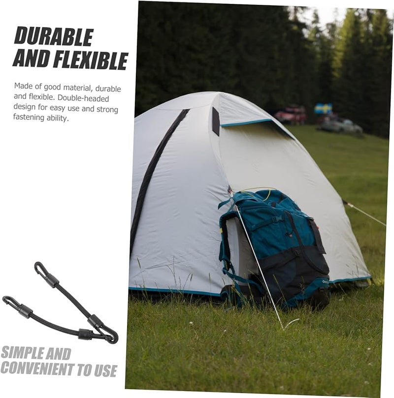 5Pcs Black Elastic Bungee Tie Down Straps for Outdoor Camping Kayaking UV Resistant - Image 3