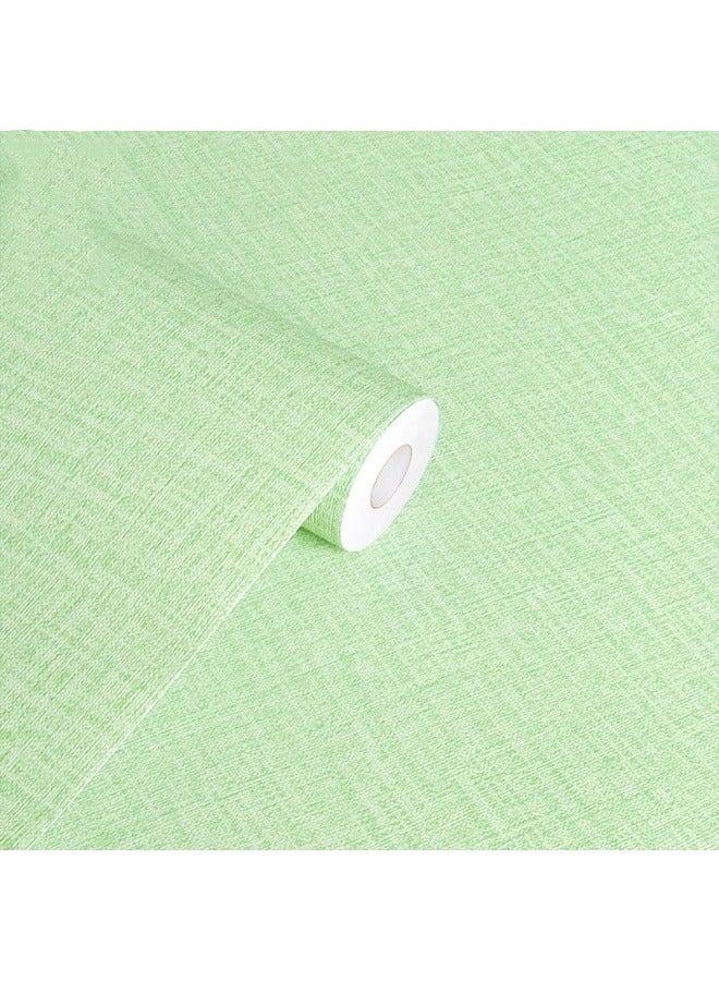 Anna Self-Adhesive Wallpaper Roll - Tea Green, PVC Waterproof & Moisture-Proof, Solid Color with Cloth Texture, 40 cm x 10 m - Image 1