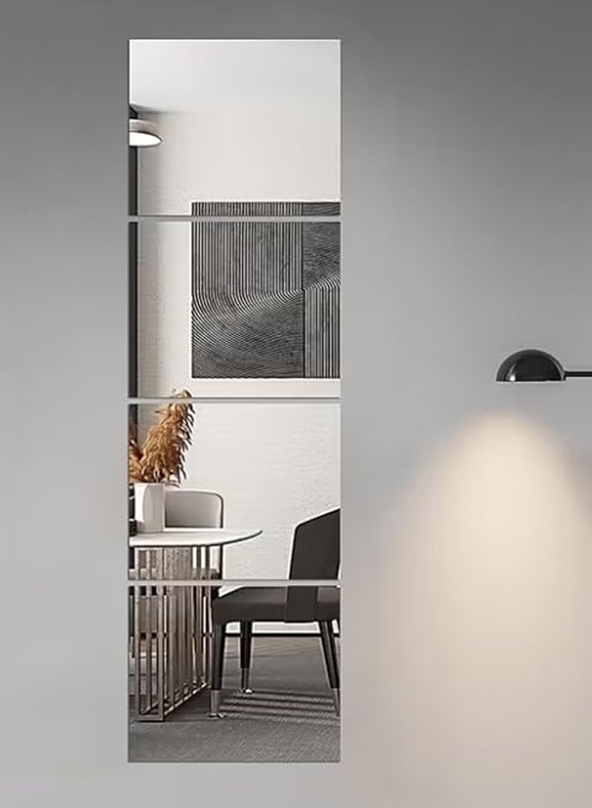 4 Pieces Wall Mirror Tiles Set ,Frameless Wall Mirror Self-adhesive Makeup Mirror,Acrylic Wall Mirror Stickers for Door, Bedroom and Living Room, 20x20 cm - Image 1