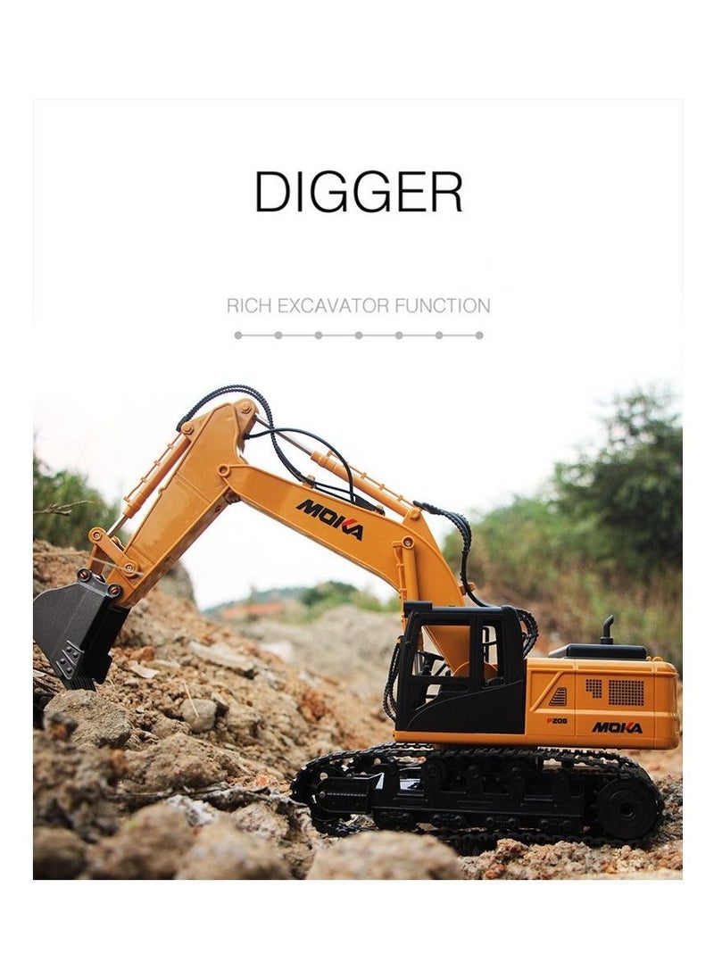 Excavator with 2.4G Remote Control Technology, Dual Rubber Tracks, and Climbing Capability