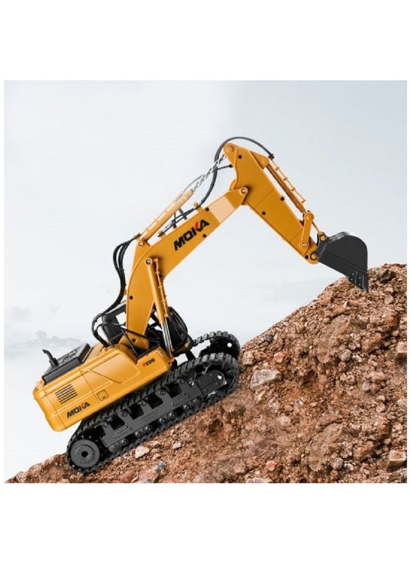 Excavator with 2.4G Remote Control Technology, Dual Rubber Tracks, and Climbing Capability