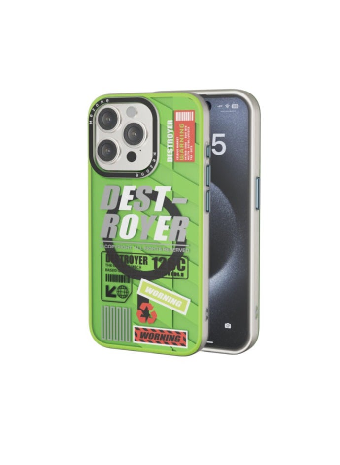 Mezone Destroyer iPhone 14 Pro MagSafe Case, Shockproof & Anti-Yellowing Phone Case Reinforced Corners with Airguard, Yellow Green  - Image 1