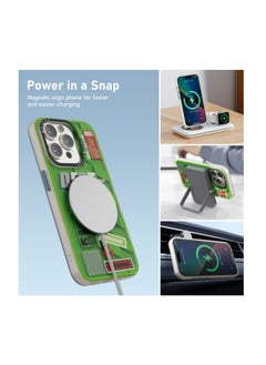 Mezone Destroyer iPhone 14 Pro MagSafe Case, Shockproof & Anti-Yellowing Phone Case Reinforced Corners with Airguard, Yellow Green  - Image 3