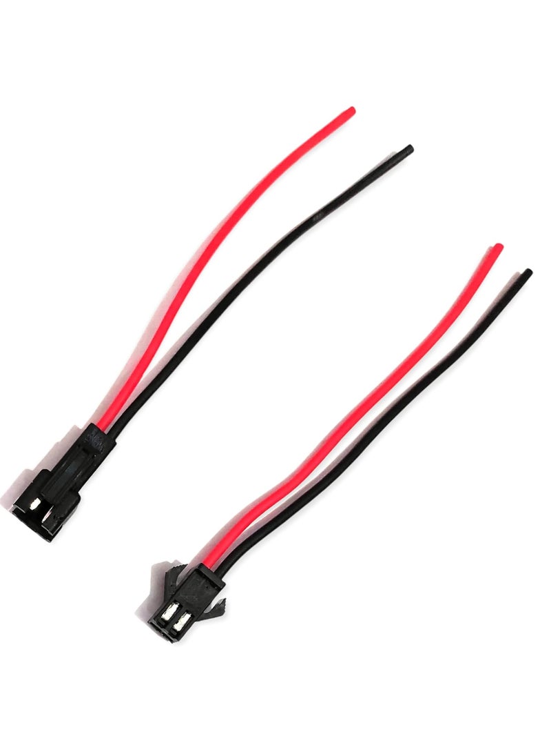 UNIVERSAL HUB UNIVERSAL HUB 22 AWG JST SM 2 Pin Plug Male and Female Connector Adapter with 115 mm Electrical Cable Wire for LED Light 10 Pairs Multicolour  - Image 1