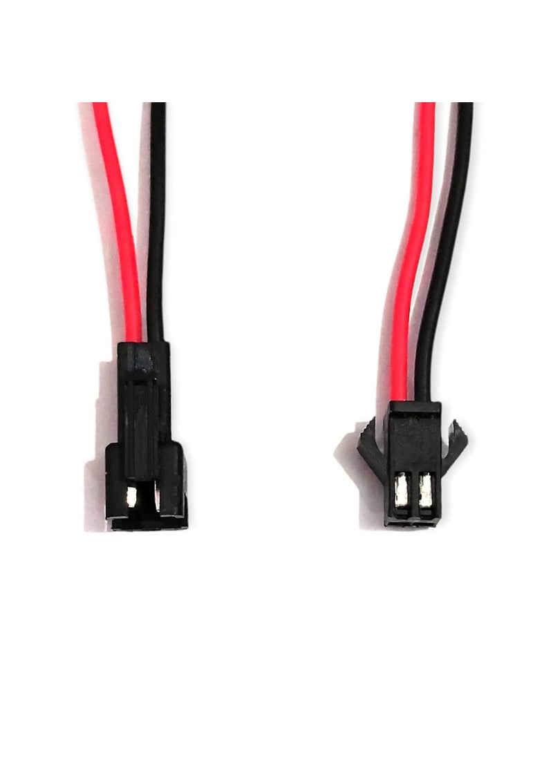 UNIVERSAL HUB UNIVERSAL HUB 22 AWG JST SM 2 Pin Plug Male and Female Connector Adapter with 115 mm Electrical Cable Wire for LED Light 10 Pairs Multicolour  - Image 3