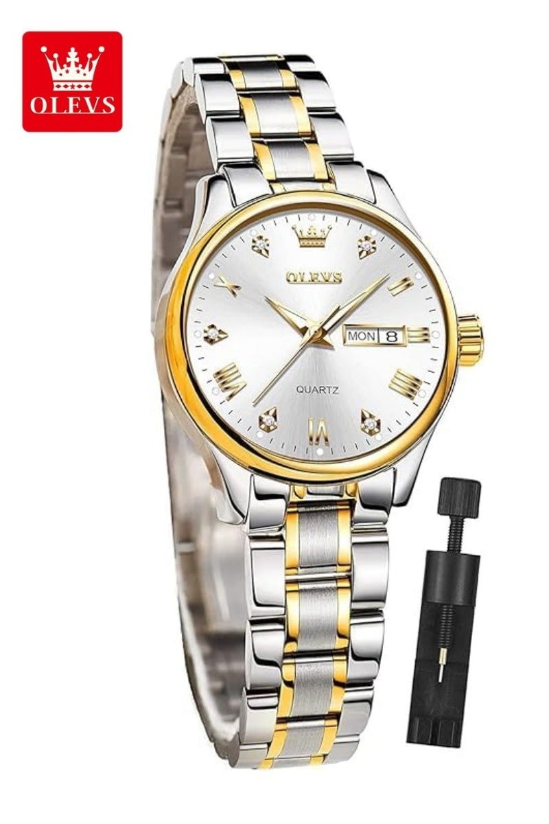 OLEVS OLEVS Automatic Women Watch Self Winding Mechanical Fashion Bracelet Set Luxury Stainless Steel Luminous Date Waterproof Ladies Wrist Watch  - Image 1