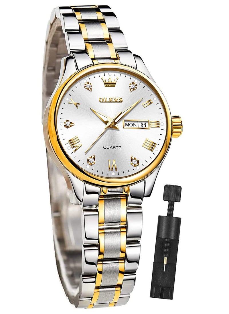 OLEVS OLEVS Automatic Women Watch Self Winding Mechanical Fashion Bracelet Set Luxury Stainless Steel Luminous Date Waterproof Ladies Wrist Watch  - Image 1