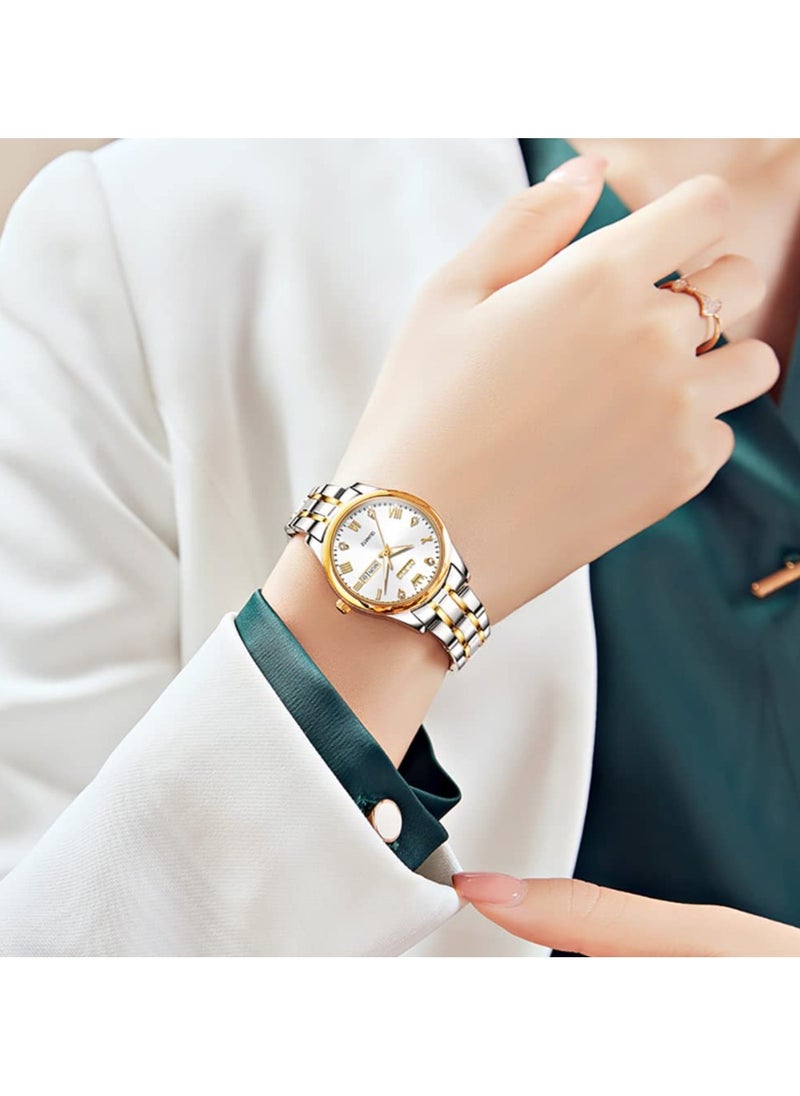 OLEVS OLEVS Automatic Women Watch Self Winding Mechanical Fashion Bracelet Set Luxury Stainless Steel Luminous Date Waterproof Ladies Wrist Watch  - Image 4