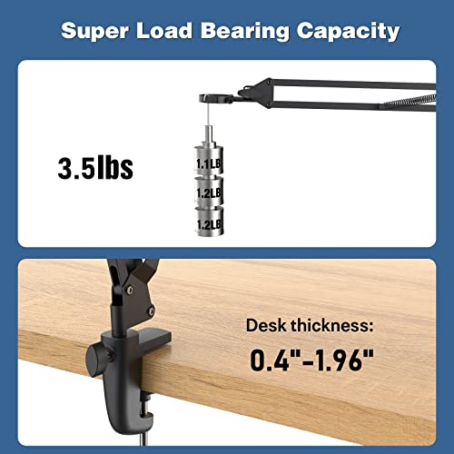 Hayve Microscope Arm Stand，Adjustable Metal Bracket with Clamp and Grommet Base，Coin Microscope Mount ，Compatible with Model DM4 DM9 MS2 MS1 MS3& Most 4.3'',7'' Digital Microscopes (1.65（for MS1,MS3) - Image 5