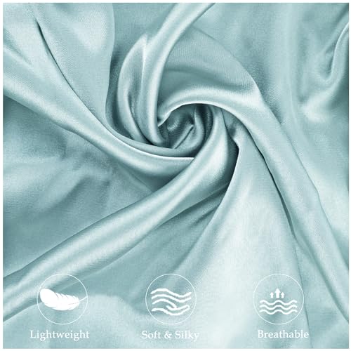 Zelimun Satin Pillowcase for Zelimun Cervical Pillow, Ergonomic Case, Smooth & Soft Sleeping Pillowcase, Light Blue Pillow Cover with Zipper - Image 4