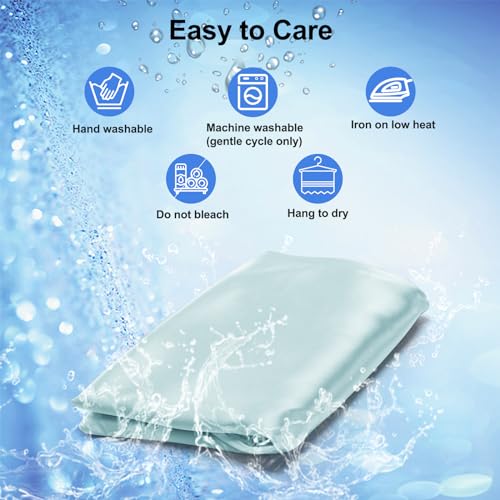 Zelimun Satin Pillowcase for Zelimun Cervical Pillow, Ergonomic Case, Smooth & Soft Sleeping Pillowcase, Light Blue Pillow Cover with Zipper - Image 5