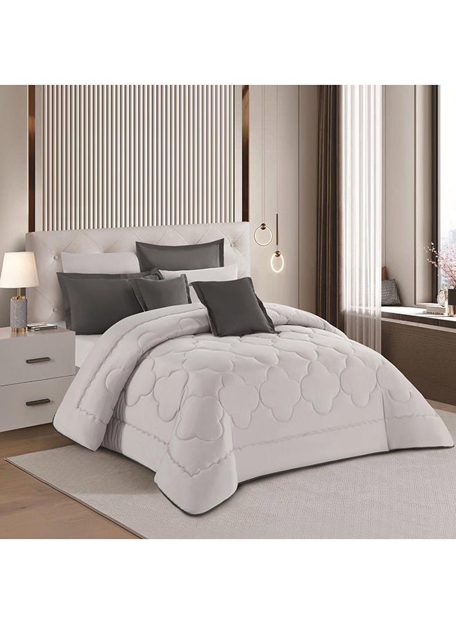 Stargold Duvet Cover Set 8 Pieces Comforter Set with Bed Skirt Quilt Cover Fitted Sheet Pillow Cover Comforter 220X240 cm King Size Mattress  - Image 2