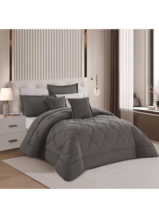 Stargold Duvet Cover Set 8 Pieces Comforter Set with Bed Skirt Quilt Cover Fitted Sheet Pillow Cover Comforter 220X240 cm King Size Mattress  - Image 1