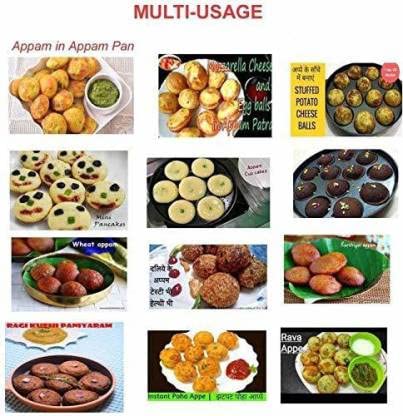 STEEPLE 12 Cavities Non Stick Appam Patra with Lid Red Paniyarrakal Paniyaram Appam PanMakerPan Cake Maker - Image 4