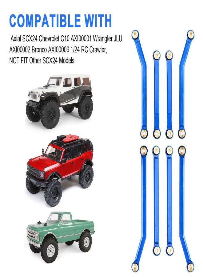 Hobbypark High Clearance Links Set Upgrades for Axial SCX24 C10 AXI00001 Wrangler JLU AXI00002 Bronco AXI00006 1/24 RC Crawler Car (Blue) - Image 3