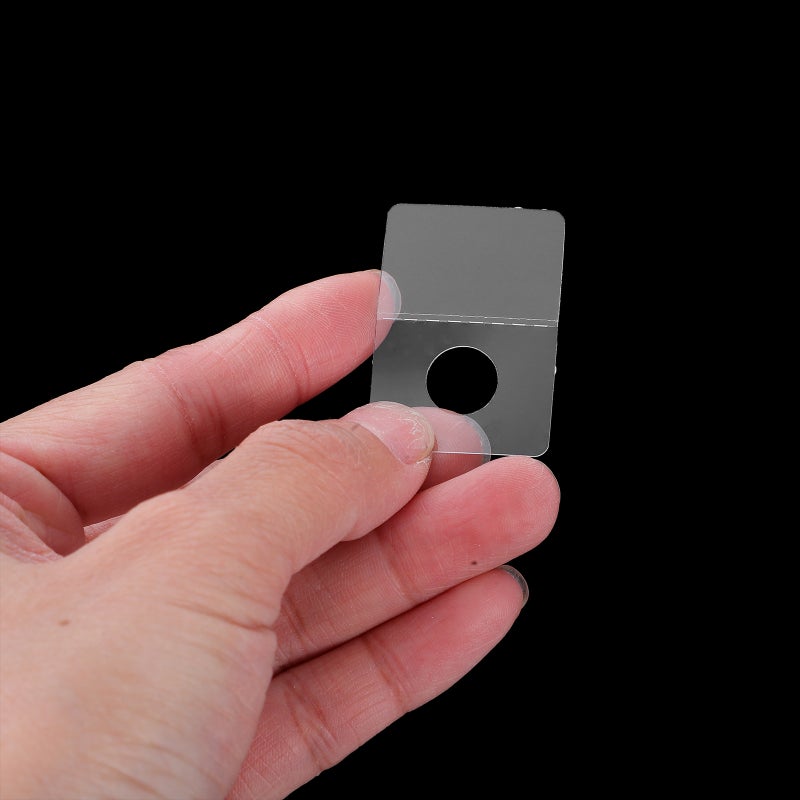 500Pcs Slot Hole Self-adhesive Hanging Tabs Clear Tabs Adhesive Tabs for Item Display - Image 4