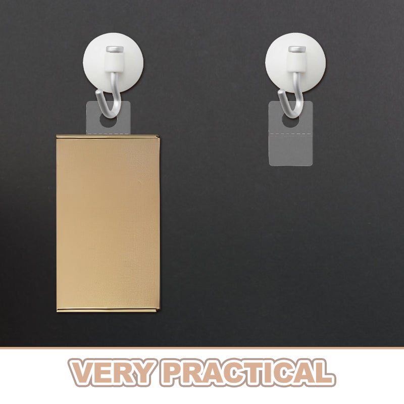 500Pcs Slot Hole Self-adhesive Hanging Tabs Clear Tabs Adhesive Tabs for Item Display - Image 3