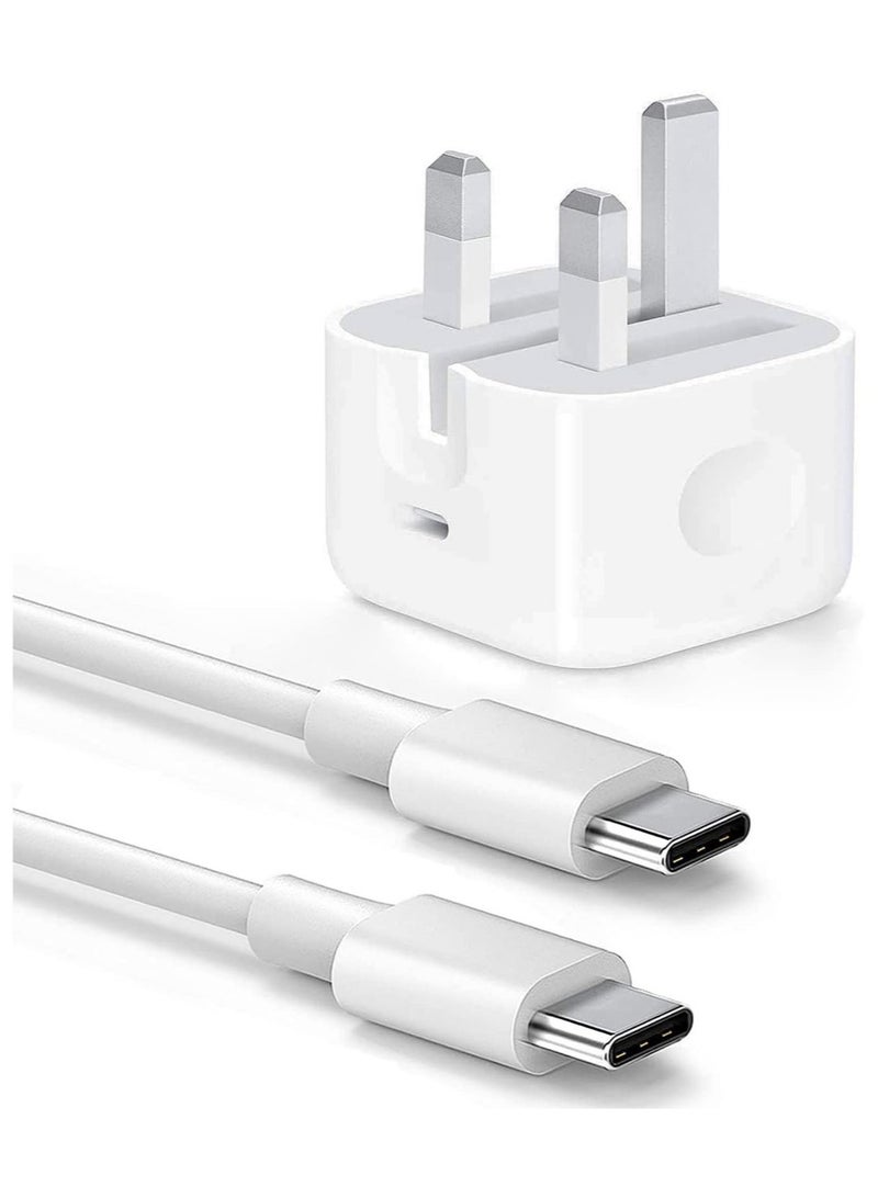ELTRAZONE USB C charger and plug for ipad Pro, 20W Wall Fast Charger with 6.6FT USB C Fast Charging Cable Compatible for iPad Pro 12.9 5/4/3 Gen iPad Pro 11 3/2/1 Gen iPad Air 5,Galaxy S22/Note20  - Image 2