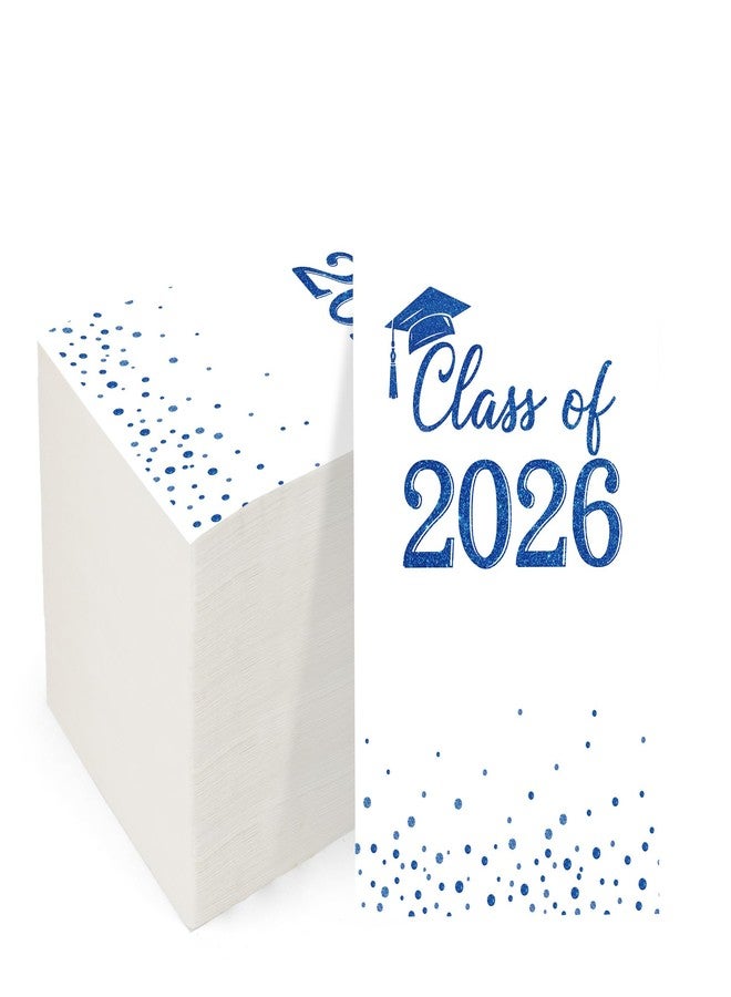 Luktastic Graduation Napkins, 100 Pack Disposable Hand Towels for Bathroom, Class of 2026 Cocktail Napkins Paper Napkin Guest Napkin for Home Kitchen Dinner Graduation Party Supplies Tableware Decorations, Blue - Image 1