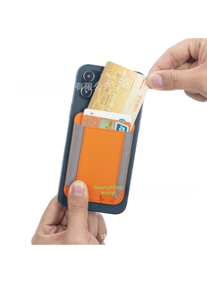 Digital Computer/For Iphone Protective Case - For Iphone 6/6s/7/8 Plus Case 360 Degree Body Protection Shockproof Anti-fall Anti-scratch-Color:Golden Orange + Same Color Elastic-Applicable Model:Elastic Cloth (magnetic Card Bag)