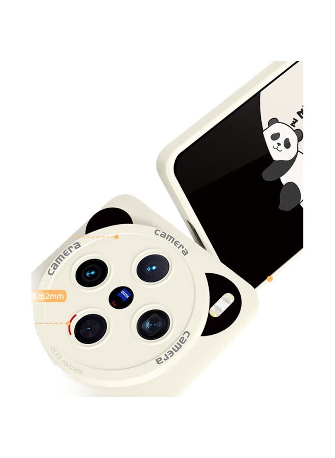 Xp Compatible Vivox200 Phone Case Lens Full Coverage Vivox200 Soft Shell Heat Dissipation Silicone Cartoon Creative Men And Women Couple Anti-fall - Antique White Four Fat Dada - Image 2