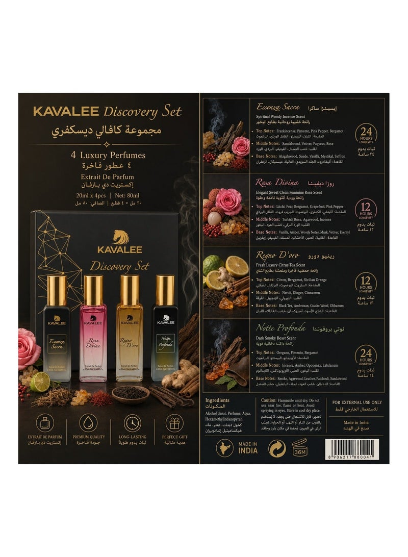 KAVALEE Discovery Set Extrait de Parfum Gift Set for Men and Women, 4 x 20ml - Image 4