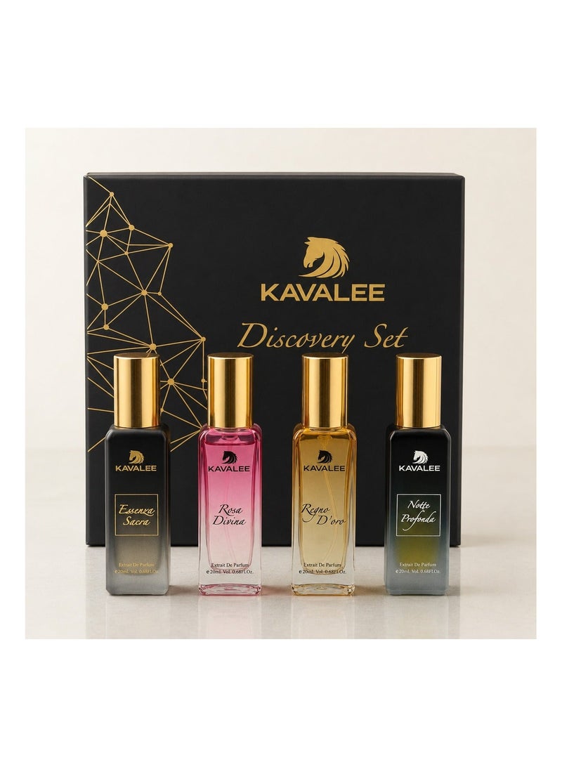 KAVALEE Discovery Set Extrait de Parfum Gift Set for Men and Women, 4 x 20ml - Image 1