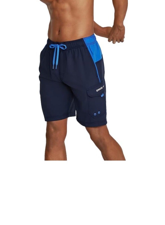 Speedo Men's Marina Sport Volley Swim Shorts, Knee-Length, Navy/Blue – XL