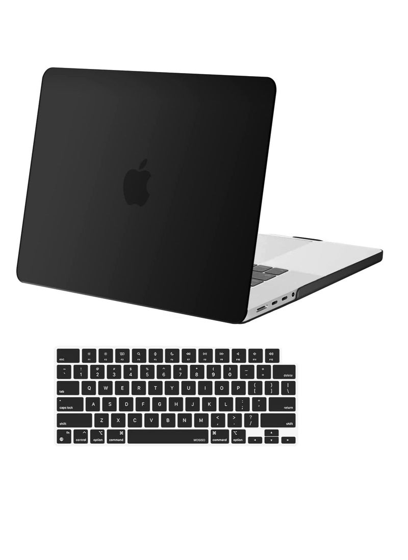 Generic - MacBook Pro 16 inch Case Year Release 2021 2022 Release A2485 M1 Pro M1  With Retina Display Touch ID Protective Plastic Hard Shell Case & Keyboard Cover Skin Black - Image 1