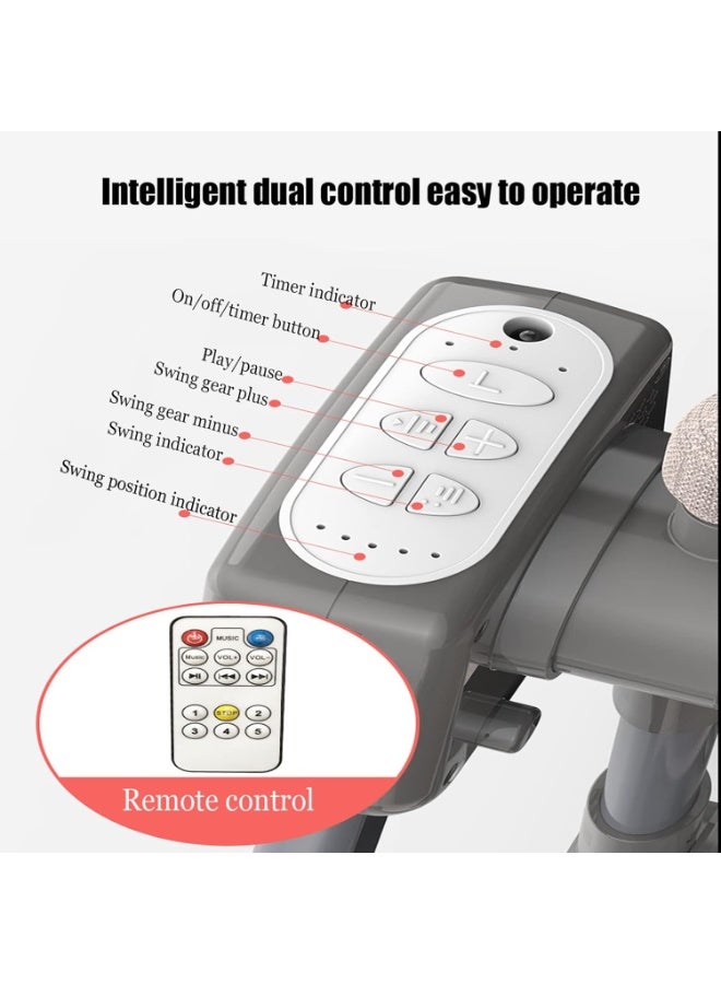 XiuWoo 3-in-1 Metal Automatic Electric Baby Swing Cradle, Baby Bed Crib, Baby Bedside Crib, Folding Baby Sleeper Bed, Baby Bouncer with Bluetooth Music, 5 Adjustable Speed, 3 Timing time, One-click Folding - Image 3