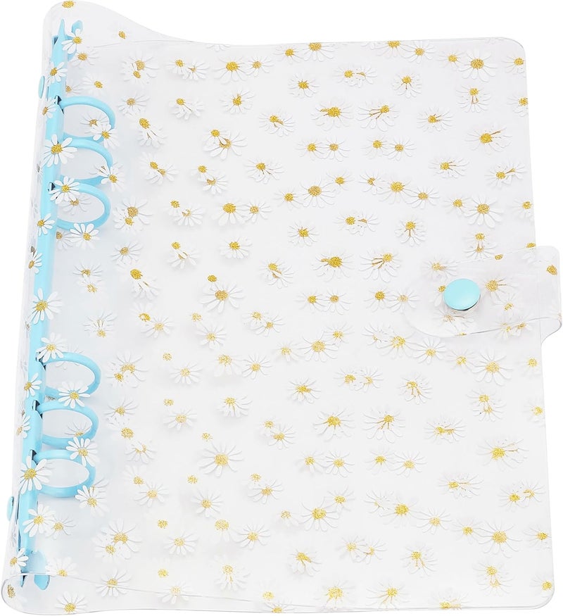SICCOMA A5 6-Ring Cute Binder Cover PVC Floral A5 Planner Cover Notebook Binder Refillable Notebook Shell (6.7”x9.2”) for Round-Ring Planner Pages (Inner Paper Not Included) - Image 1