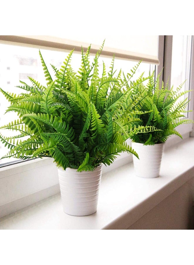 6pcs Artificial Greenery Shrub Bushes, UV Resistant Plastic Fake Plants, 15.7in for Indoor Outdoor Decoration - Image 4
