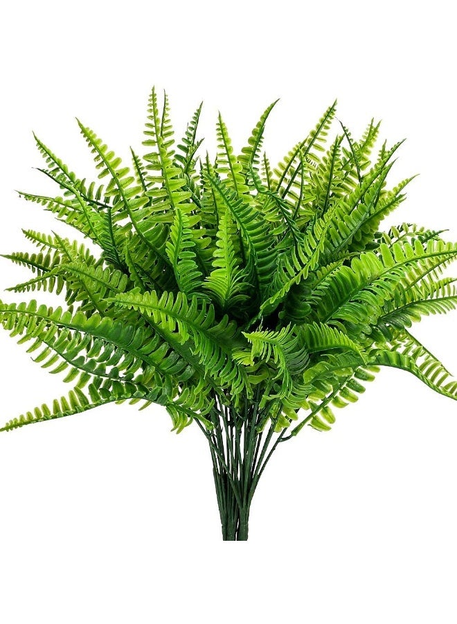 6pcs Artificial Greenery Shrub Bushes, UV Resistant Plastic Fake Plants, 15.7in for Indoor Outdoor Decoration - Image 1
