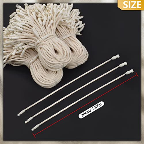 BDS-HOME 300Pcs 7.6inch Cotton Gift Clothing Price Tag String Hang Tag String Hanging Rope Snap Lock Pin Loop Fastener Hook Ties Fast to Attach for Clothes Tags Shoes Snap Lock Luggage Label (White) - Image 2