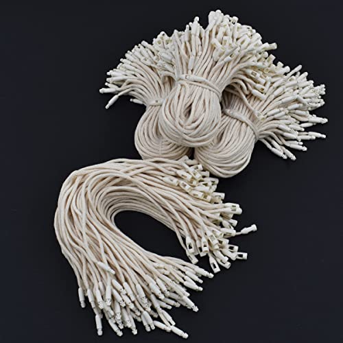 BDS-HOME 300Pcs 7.6inch Cotton Gift Clothing Price Tag String Hang Tag String Hanging Rope Snap Lock Pin Loop Fastener Hook Ties Fast to Attach for Clothes Tags Shoes Snap Lock Luggage Label (White) - Image 5