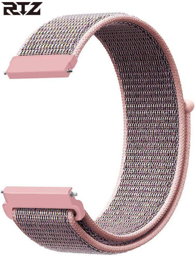 RTZ Sports Series Woven Nylon Strap Smartwatch Band For Samsung Galaxy Gear S3 /Huawei GT/GT2/Honor Magic 2 46millimeter Pink Sand - Image 1