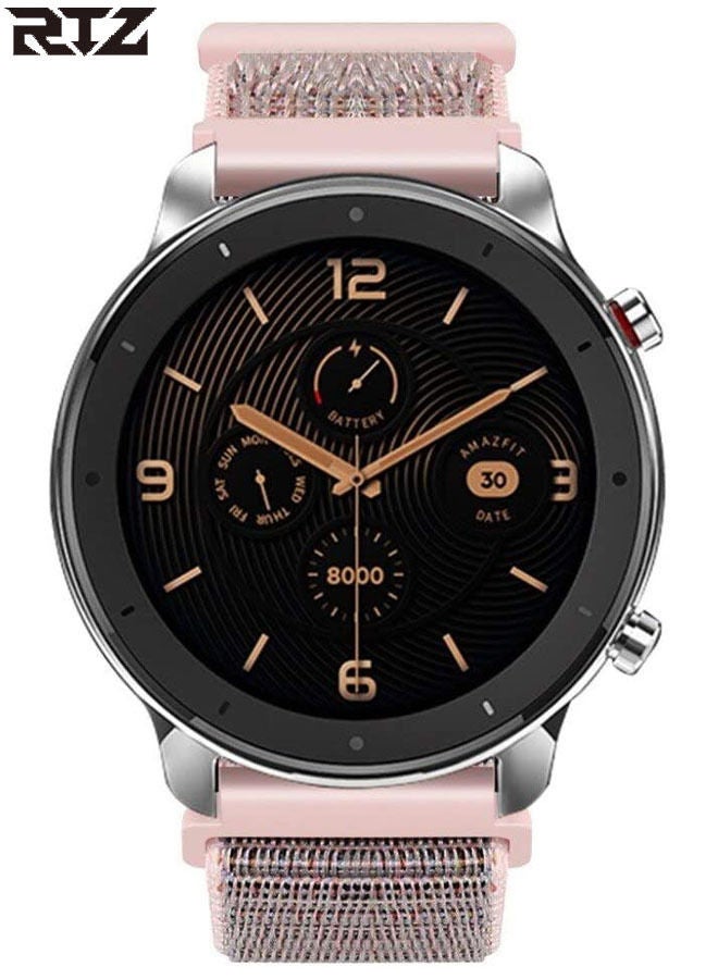 RTZ Sports Series Woven Nylon Strap Smartwatch Band For Samsung Galaxy Gear S3 /Huawei GT/GT2/Honor Magic 2 46millimeter Pink Sand - Image 5