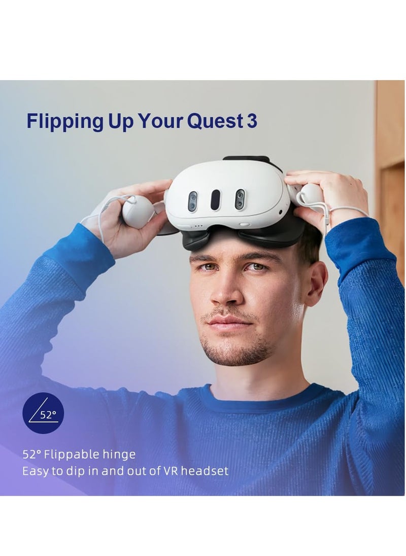 Excefore - حزام رأس RGB، حزام رأس مريح 8000 مللي أمبير متوافق مع ملحقات Meta Quest 3، حزمة بطارية Elite Strap البديلة لدعم محسن وإطالة وقت اللعب في الواقع الافتراضي - Image 1